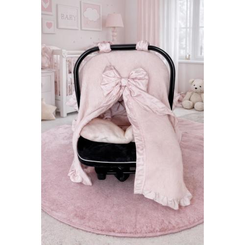 Customizable 2-Piece Baby Woven Cotton Stroller Blanket Cover and Cushion with Orthopedic Lumbar Support