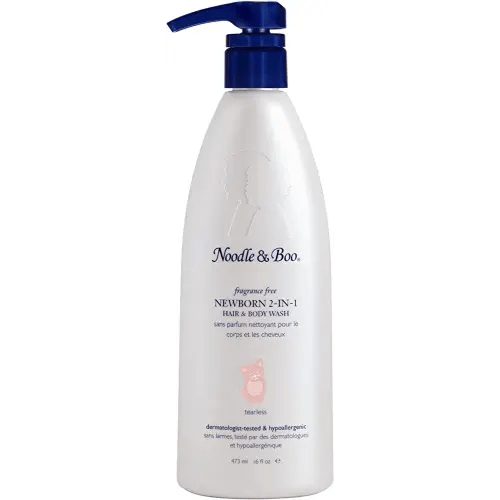 Noodle & Boo Fragrance Free Newborn 2-in-1 Hair & Body Wash for Baby Eczema Care, 16 fl. oz.