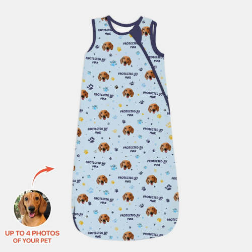Custom Dog Photos "Protected By" Pawfect Blue Sleep Bag – Zumbamboo