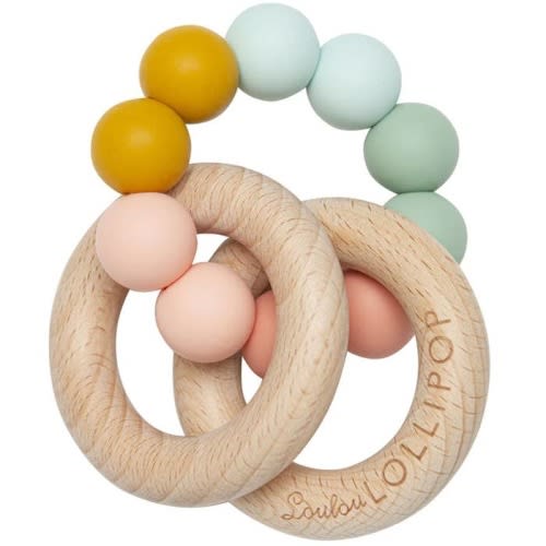 Bubble Silicone & Wood Teether