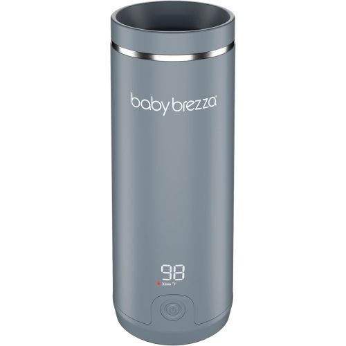 Baby Brezza Superfast Portable Baby Bottle Warmer – 67% Faster - Travel Breastmilk Warmer and Formula Warmer - Safe, Even Heating - Up to 9oz - No Adapters, Grey