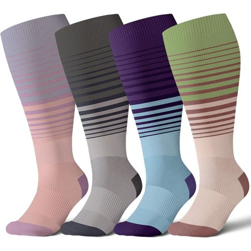 Wide Calf Compression Socks for Women&Men Plus Size,20-30mmhg Knee High graduated Socks for Pregnant,Nurses,Travel