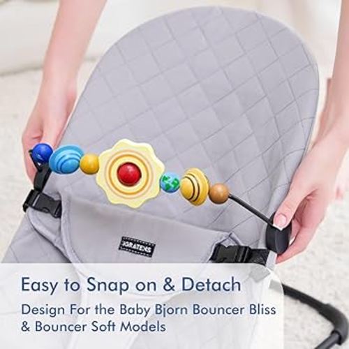 Amazon.com: iGRATENS Baby Bjorn Bouncer Toy Bar, Hand-Painted Wooden Toy for Baby Bouncer Soft & Bliss, Easy to Attach and Remove, Child-Friendly Materials, Rich Color Design for Curious Babies, Sun & Planets : Toys & Games