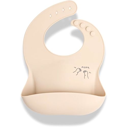 Baby Sign Language Bib, Silicone Bibs with Food Catcher, Silicone Baby Bib with Adjustable Neckband, 6-36 Months