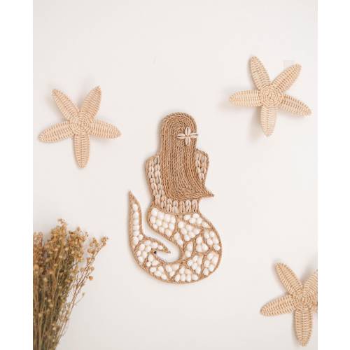 Mermaid Sea Shell Wall Decor, Boho Nursery Wall Decor, Mermaid Ocean Girls Room, Mermaid Decor for Kids, Boho Beach Nursery Decor, Baby Room