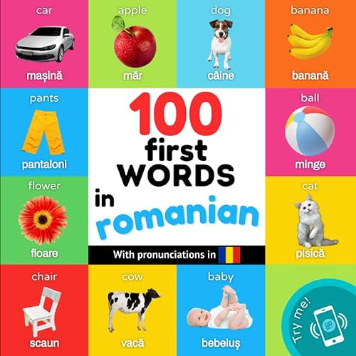 100 first words in romanian: Bilingual picture book for kids: english / romanian with pronunciations Paperback – June 5 2023