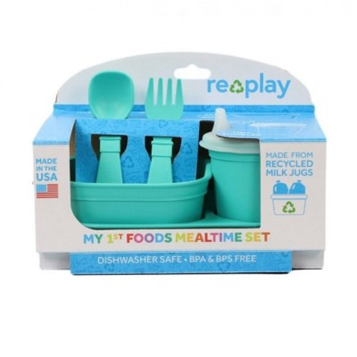 Re-Play My First Food Dinnerware Set, Color: Aqua