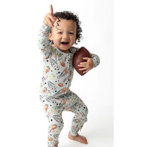 Lev Baby Boys' Viscose from Bamboo All Sport Convertible Zipper Romper Gray 18-24M