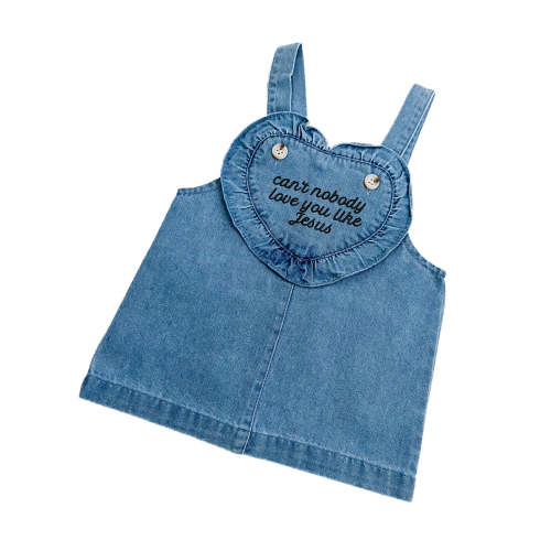 Can't Nobody Love You Like Jesus Denim Heart Dress – OUR HOUSE ABOVE