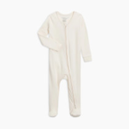 Colored Organics Peyton Zipper Sleeper - Ivory, 3-6 M