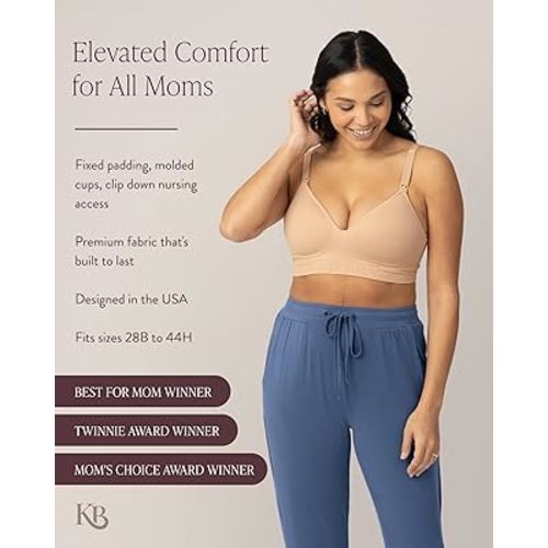 Kindred Bravely Signature Sublime Contour Nursing Bras for Breastfeeding | Comfortable & Supportive Nursing Bra for Pregnancy (Beige, Large) at Amazon Women’s Clothing store