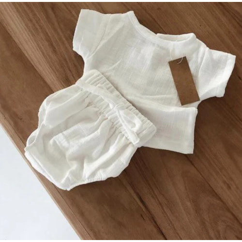 Casual Linen Top With Shorts – Teeny Mini Me