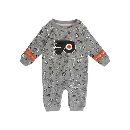 Philadelphia Flyers Baby Grey Gifted Player Long Sleeve One Piece