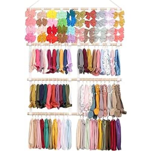 Amazon.com: CN Baby Headband Organizer Holder Bow Organizer For Girls Hair Bows, Nylon Hair Headband Storage Multiple Usage And Large Capacity Wall Hanging Decor For Room, Door, Closet (4 rows) : Baby