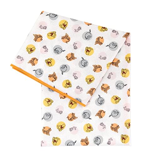Bumkins Disney Baby Splat Mat for Under High Chair, Babies Toddlers Eating Mess Mat, Waterproof Reusable Cloth for Arts and Crafts, Playtime Mat for Kids, Floor or Table 42inx42in, Winnie The Pooh