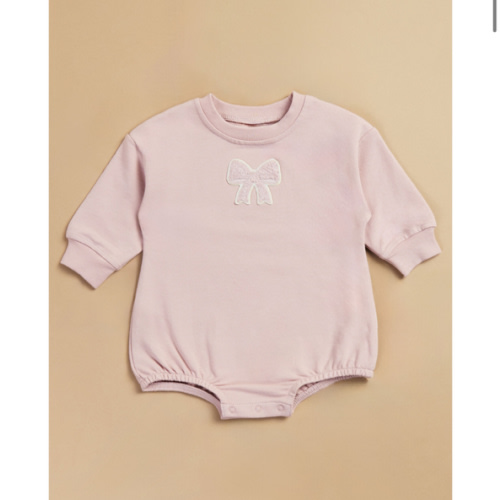 Cassie Bow Patch Bubble in Pink | Tullabee