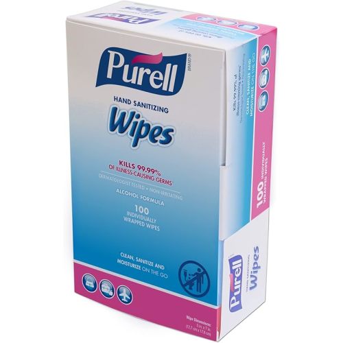 Premoistened Sanitizing Hand Wipes, Towelettes Individually Wrapped, 100/box