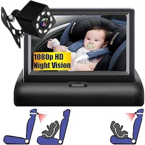 Baby Car Camera Monitor,Baby car Mirror,Digital Display, View Infant in Rear Facing Seat with Wide Clear View,Aimed at Baby-Easily to Observe The Baby's Every Move