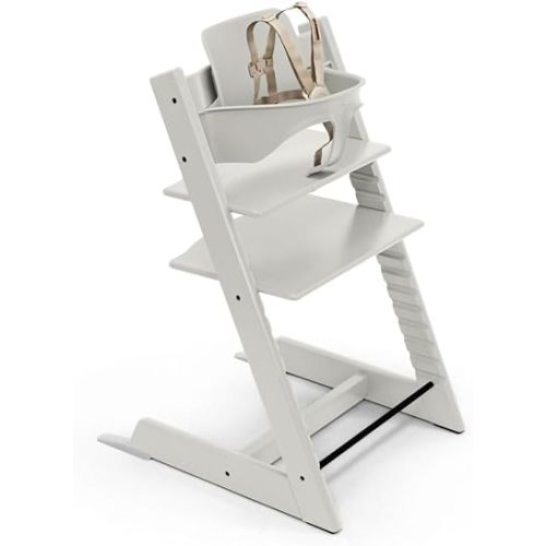 Stokke Tripp Trapp High Chair 2, White - Includes Chair + Baby Set with Removable Harness for Children 6-36 Months - Adjustable, Ergonomic & Easy to Clean