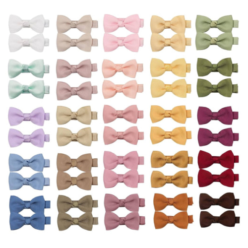 CÉLLOT Baby Hair Clips 50PCS Baby Girls Fully Lined Baby Bows Hair Pins Tiny 2" Hair Bows Alligator Clips for Baby Girls Infants Toddlers in Pairs
