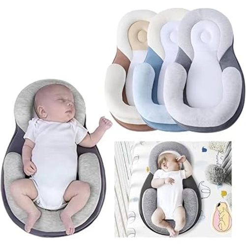 Portable Baby Bed, Adjustable Memory Foam for Newborns 0-6 Months, Travel Picnic Floor Bed, Super Soft Breathable (Blue)