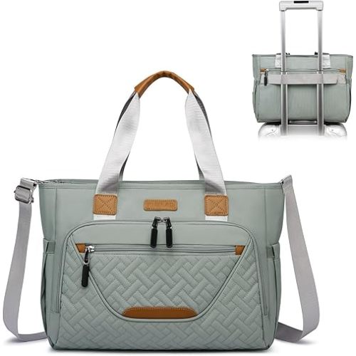 Diaper Bag Tote, Baby Diaper Bag for Mom with 16" Laptop Compartment, Travel Baby Bag for Easy to Carry of Wet Wipe & Bottles (Morandi Grey)