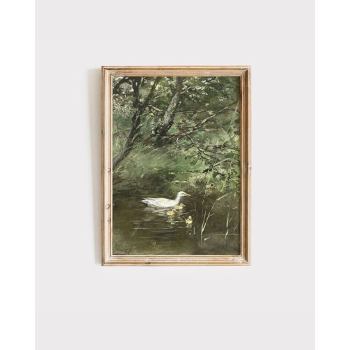 Vintage Duck Painting | Nursery Painting | Vintage Farmhouse Art | Duckling Wall Art | Digital Wall Art | Vintage Printable | Nursery Art