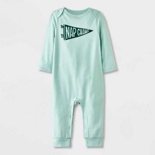 Baby Graphic Solid Romper - Cat & Jack™ Green 0-3M