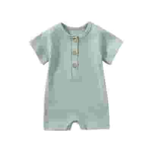 Baby Boys or Girls Pajamas Cotton Short Sleeve Romper Jumpsuits Sleep and Play 0-24 Months Green 0-3 Months