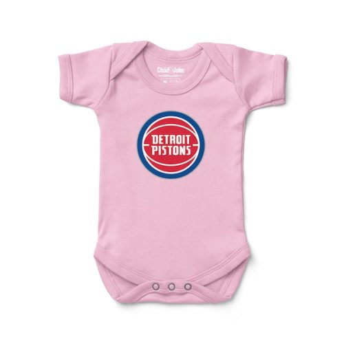 Newborn & Infant Detroit Pistons Chad & Jake Pink Primary Logo Bodysuit