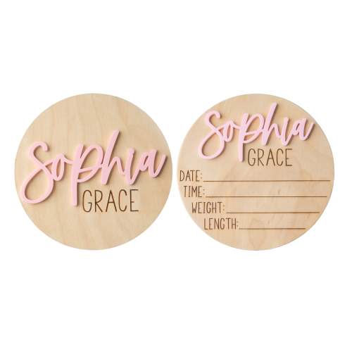 Doubled Sided Baby Birth Announcement Sign, Personalized Baby Name Sign for hospital, Newborn Photo Prop, Hospital Announcement Sign