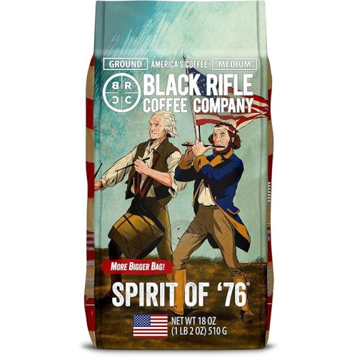 Black Rifle Coffee Company Spirit of 76, Medium Roast Ground Coffee, 18 OZ Bag
