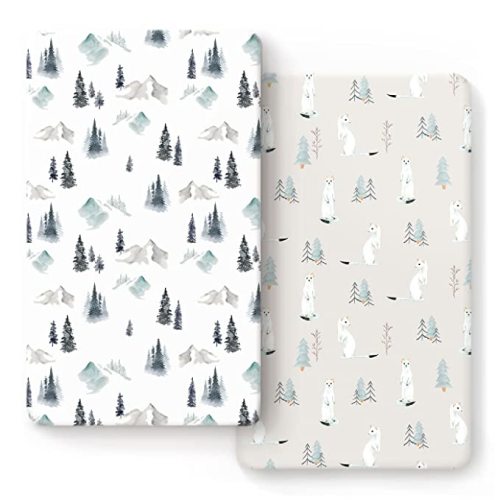 Amazon.com : Stretch Ultra Soft Jersey Knit Fitted Crib Sheets Set 2 Pack, Fits All Standard Crib Mattress Pads Safe and Snug, Pretty Crib Sheet for Baby, Cute Wild Forest Mongooses : Baby