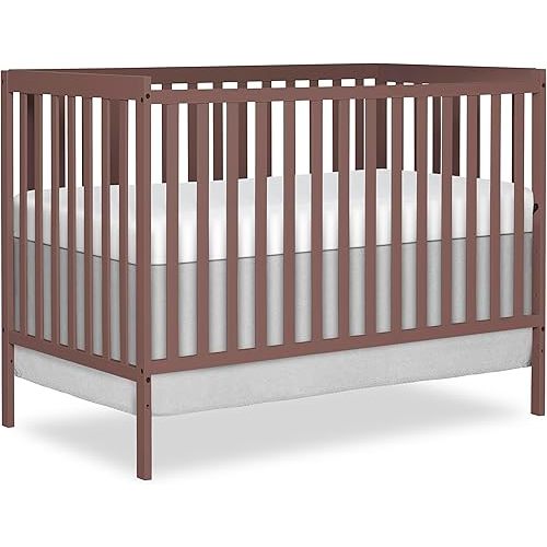 Dream On Me Synergy 5 in 1 Convertible Crib in Baltic Amber, Greenguard Gold and JPMA Certified, Converts from A Baby Crib to A Toddler Bed, A Daybed and Full-Size Bed
