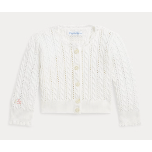 Pointelle-Knit Cotton Cardigan