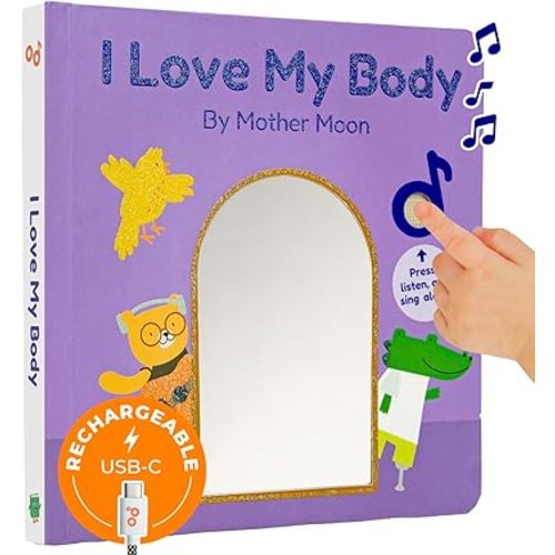 Cali's Books I Love My Body Musical Book for Toddlers 1-3 by Mother Moon - Great Books for 1 Year Old and Books for 2 Year olds About Self-Love | Emotions Books for Toddlers 1-3