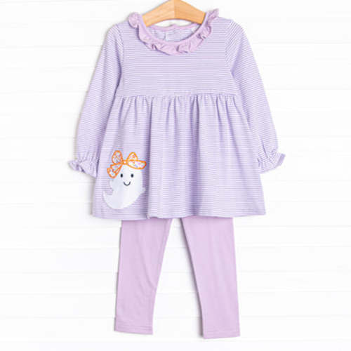 Bows and Boos Applique Legging Set, Purple – Stitchy Fish
