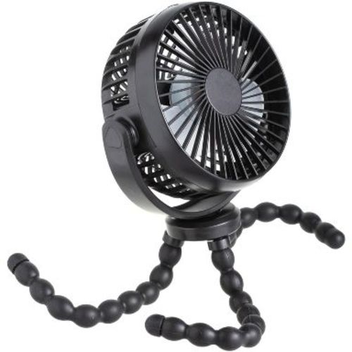 Portable Stroller Fan 3 Speed Rechargeable Flexible Tripod Clip-On Fan with Rotatable Design, for Car Seat, Crib, Bike, Treadmill, USB-C Wire Included