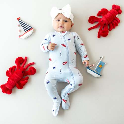 Zippered Footie in Harbor