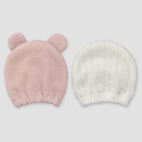 Carter's Just One You® Baby Girls' 2pk Mittens - Ivory/Pink Newborn