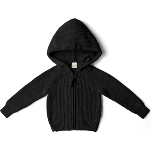 baby organic cotton knit hoodie, 6-12M