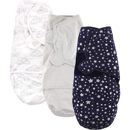 Hudson Baby Unisex BabyCotton Swaddle Wrap - Silver Star