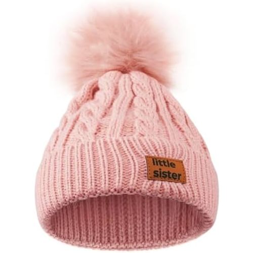 Little Sister Gifts for Girls - Knitted Hat Winter Beanie Warm Cap for Sister Girl