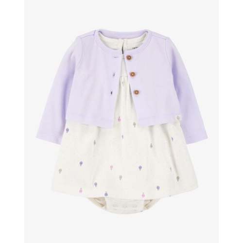 Baby 2-Piece Bodysuit Dress & Cardigan Set - Purple/White - Carter's | Carter's