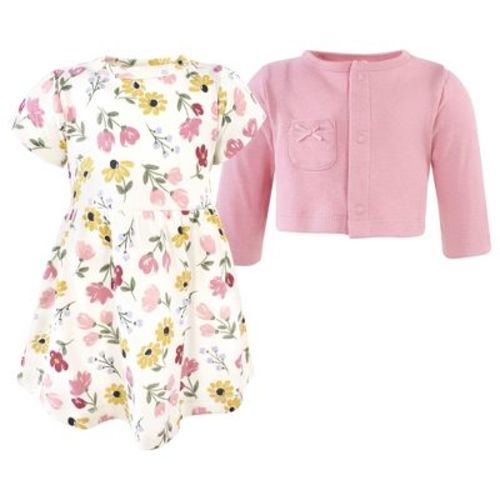 Luvable Friends Hudson Baby Dress and Blouse 2pc, Pink Floral Painted, 3-6M