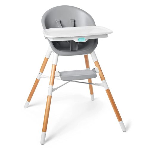 Skip Hop Baby High Chair 4 in 1 Convertible High Chair, EON, Grey/White
