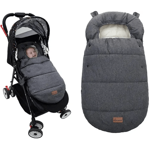 Universal Footmuff for Stroller, Baby Bunting Bags, Winter Windproof Warm Pram Footmuffs, Water Resistant Sleeping Bag with Hood for Strollers, Pushchairs, Prams, Car Seat, 35.4"*20.5"