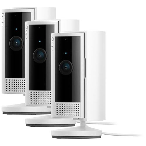 Ring Indoor Cam (newest model) — Home or business security in 1080p HD video — 3-pack, White