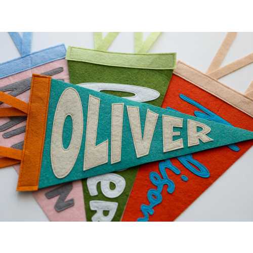 Personalized Name Pennant for Nursery Room Decor | Baby Shower Gift | Baby Boy Girl Name Nursery Flag | Baby Name Banner Blag Wall Hanging