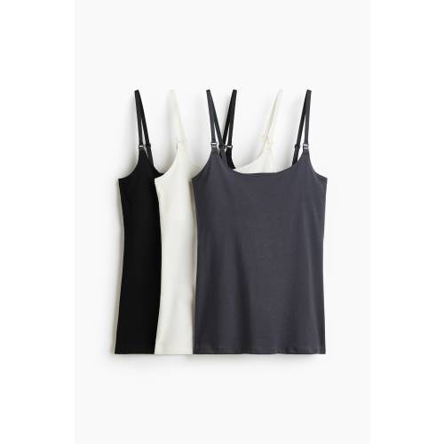 Women's Light blue/white MAMA 3-Pack Nursing Camisole Tops | H&M US